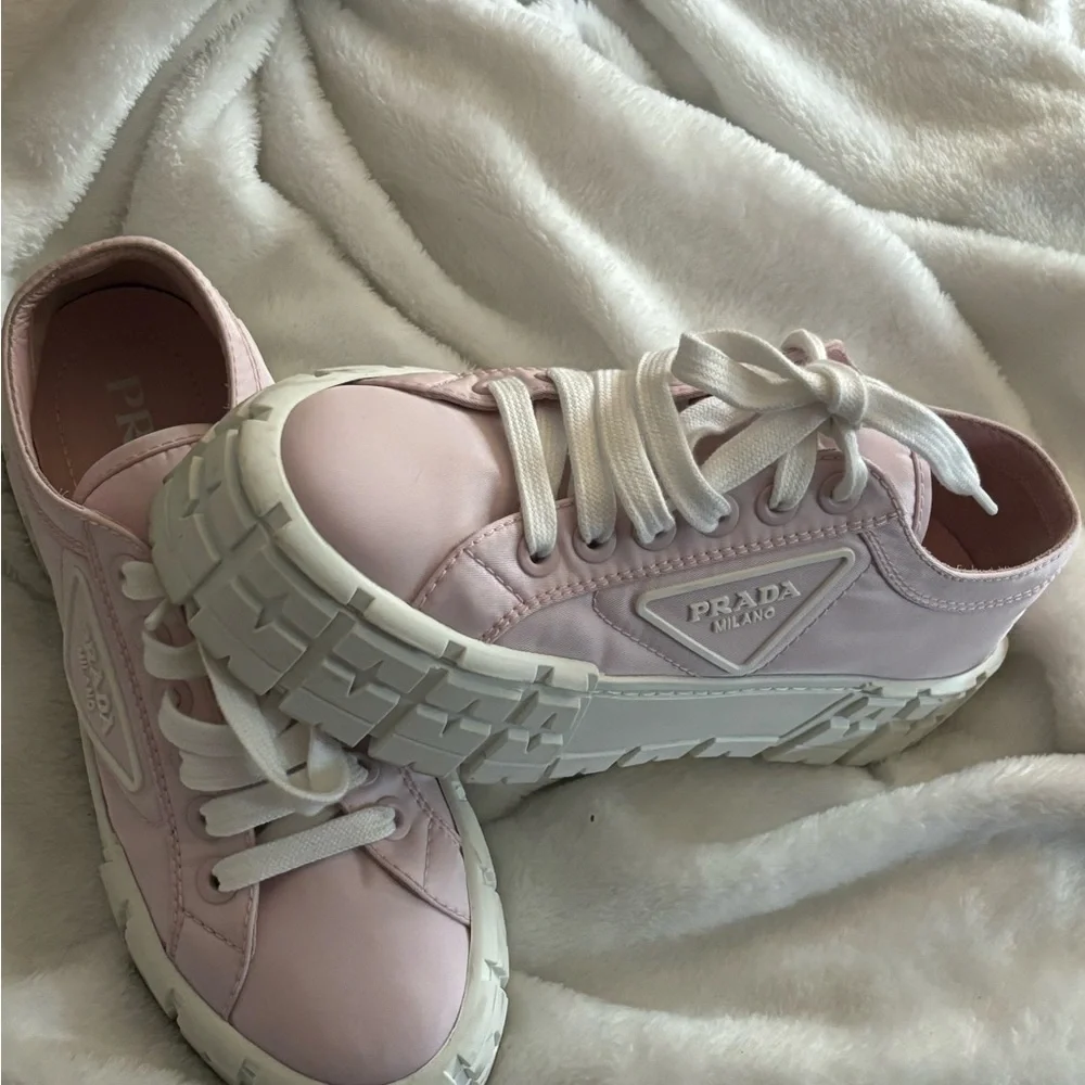 Prada Pink Platform Sneakers